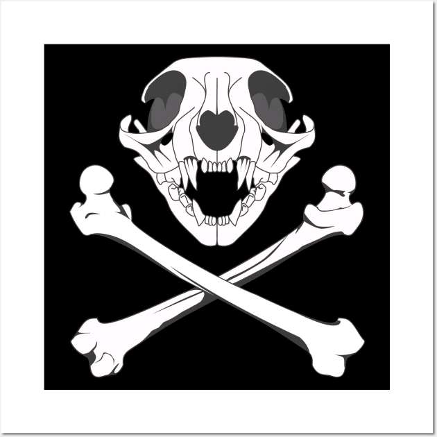 Skull and Bones Cat Wall Art by RavenWake